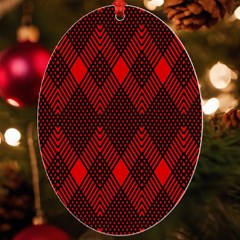 Muster Rot Rot Schwarz Uv Print Acrylic Ornament Oval by 2607694c