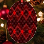 Muster rot rot schwarz UV Print Acrylic Ornament Oval Front