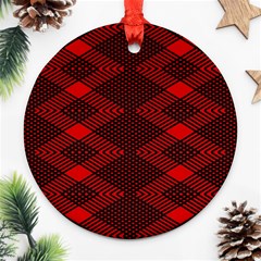 Pattern Rot Schwarz Ornament (round) by dedoma