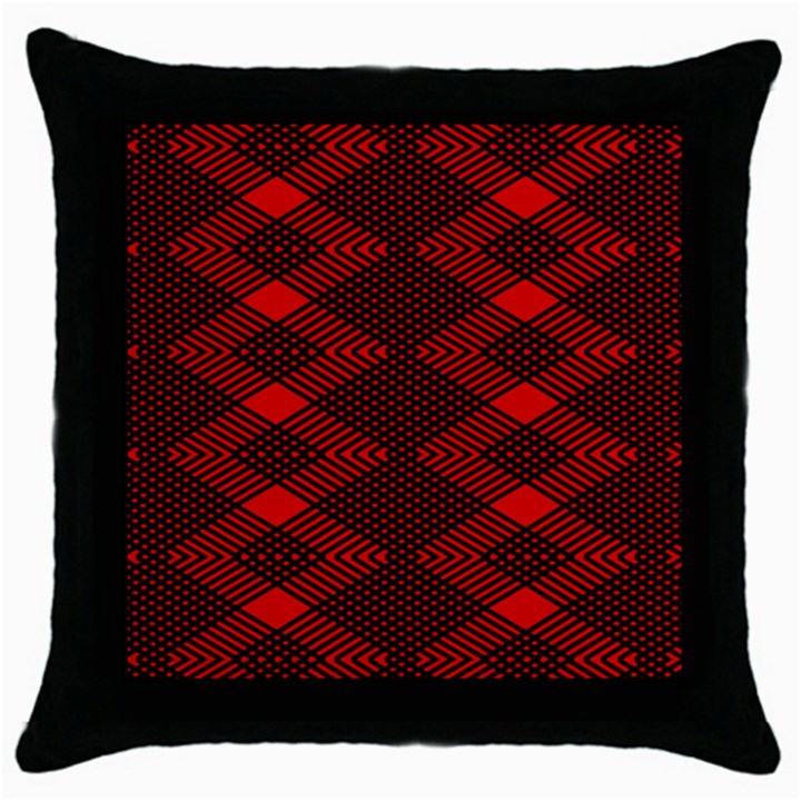 pattern rot schwarz Throw Pillow Case (Black)