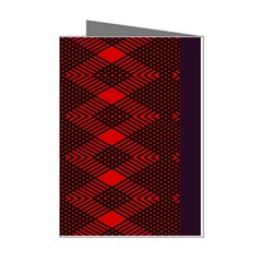 Pattern Rot Schwarz Mini Greeting Cards (pkg Of 8)