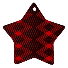 Pattern Rot Schwarz Star Ornament (two Sides)