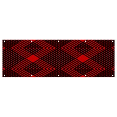 Pattern Rot Schwarz Banner And Sign 12  X 4  by dedoma