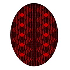 pattern rot schwarz Oval Glass Fridge Magnet (4 pack)