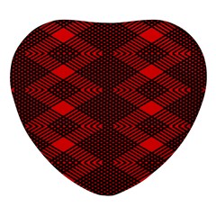 Pattern Rot Schwarz Heart Glass Fridge Magnet (4 Pack)