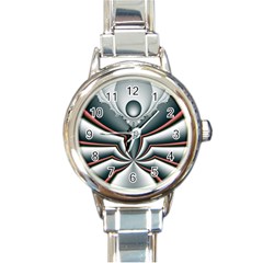 Fractal Grau Round Italian Charm Watch by dedoma