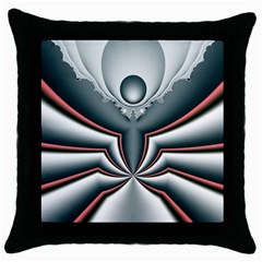 Fractal Grau Throw Pillow Case (black) by dedoma