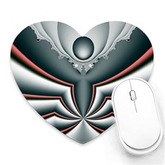 Fractal Grau Heart Mousepad by dedoma