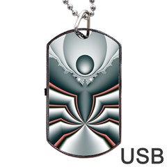 Fractal Grau Dog Tag Usb Flash (two Sides) by dedoma