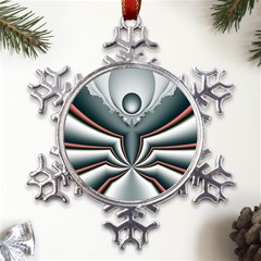 Fractal Grau Metal Large Snowflake Ornament by dedoma