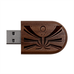 Fractal Grau Wood Oval Usb Flash Drive by dedoma