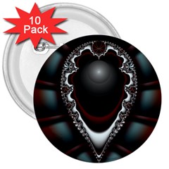 fractal eye 3  Buttons (10 pack) 