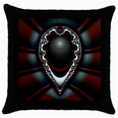 fractal eye Throw Pillow Case (Black)