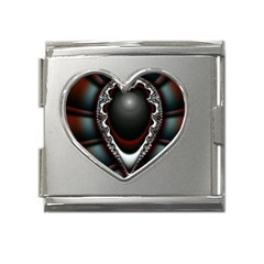 fractal eye Mega Link Heart Italian Charm (18mm)