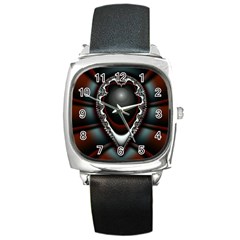 fractal eye Square Metal Watch