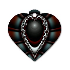 fractal eye Dog Tag Heart (Two Sides)