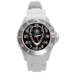 fractal eye Round Plastic Sport Watch (L)