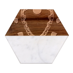 fractal eye Marble Wood Coaster (Hexagon) 