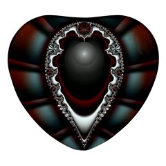 fractal eye Heart Glass Fridge Magnet (4 pack)