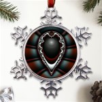 fractal eye Metal Large Snowflake Ornament Front