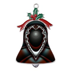 fractal eye Metal Holly Leaf Bell Ornament