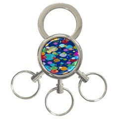 Illustrations Sea Fish Swimming Colors 3-ring Key Chain by anzea