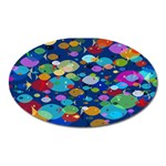 Illustrations Sea Fish Swimming Colors Oval Magnet Front