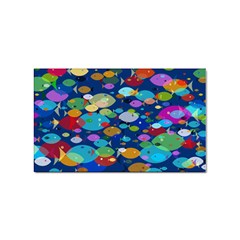 Illustrations Sea Fish Swimming Colors Sticker Rectangular (10 Pack)