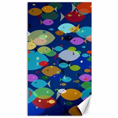 Illustrations Sea Fish Swimming Colors Canvas 40  X 72 