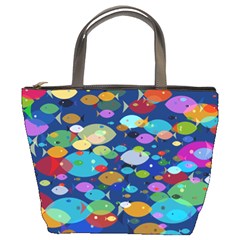 Illustrations Sea Fish Swimming Colors Bucket Bag by anzea