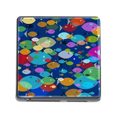 Illustrations Sea Fish Swimming Colors Memory Card Reader (square 5 Slot) by anzea