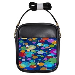 Illustrations Sea Fish Swimming Colors Girls Sling Bag