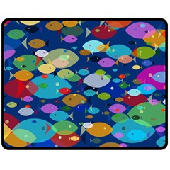 Illustrations Sea Fish Swimming Colors Fleece Blanket (medium) by anzea