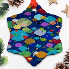 Illustrations Sea Fish Swimming Colors Ornament (snowflake)