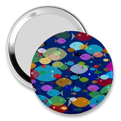 Illustrations Sea Fish Swimming Colors 3  Handbag Mirrors by anzea