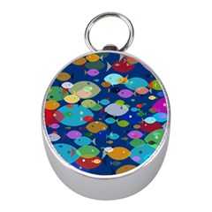 Illustrations Sea Fish Swimming Colors Mini Silver Compasses by anzea