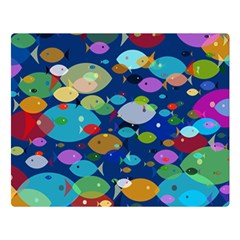 Illustrations Sea Fish Swimming Colors Two Sides Premium Plush Fleece Blanket (large)