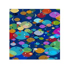 Illustrations Sea Fish Swimming Colors Square Satin Scarf (30  X 30 ) by anzea