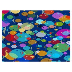 Illustrations Sea Fish Swimming Colors Two Sides Premium Plush Fleece Blanket (baby Size)