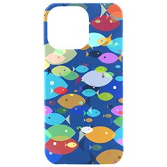 Illustrations Sea Fish Swimming Colors Iphone 15 Pro Max Black Uv Print Pc Hardshell Case