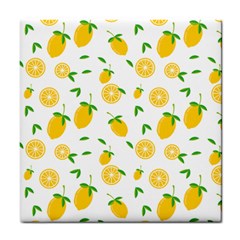 Illustrations Lemon Citrus Fruit Yellow Tile Coaster by anzea