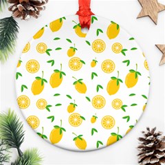 Illustrations Lemon Citrus Fruit Yellow Ornament (round) by anzea