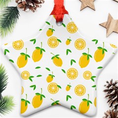 Illustrations Lemon Citrus Fruit Yellow Ornament (star) by anzea