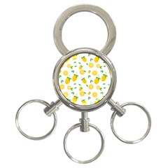 Illustrations Lemon Citrus Fruit Yellow 3-ring Key Chain by anzea