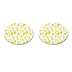 Illustrations Lemon Citrus Fruit Yellow Cufflinks (oval) by anzea