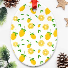 Illustrations Lemon Citrus Fruit Yellow Oval Ornament (two Sides) by anzea