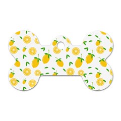 Illustrations Lemon Citrus Fruit Yellow Dog Tag Bone (two Sides) by anzea