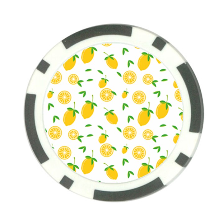 Illustrations Lemon Citrus Fruit Yellow Poker Chip Card Guard