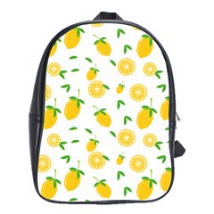 Illustrations Lemon Citrus Fruit Yellow School Bag (large) by anzea