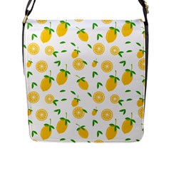 Illustrations Lemon Citrus Fruit Yellow Flap Closure Messenger Bag (l) by anzea